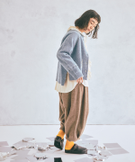 シェットランドウール×ロービング刺繍　カーディガン