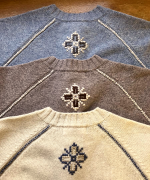 シェットランドウール×ロービング刺繍　カーディガン