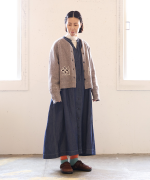 シェットランドウール×ロービング刺繍　カーディガン