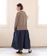 シェットランドウール×ロービング刺繍　カーディガン