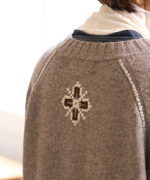 シェットランドウール×ロービング刺繍　カーディガン