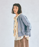 シェットランドウール×ロービング刺繍　カーディガン