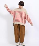 コットンウールボーダー　プルオーバー