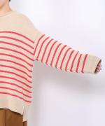 コットンウールボーダー　プルオーバー