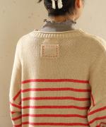 コットンウールボーダー　プルオーバー