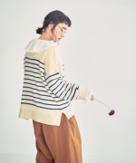 コットンウールボーダー　プルオーバー