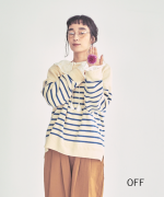 コットンウールボーダー　プルオーバー