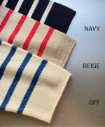 コットンウールボーダー　ビッグカラープルオーバー