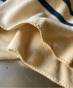 コットンウールボーダー　ビッグカラープルオーバー