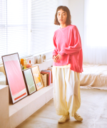 ランダムリブニット　プルオーバー