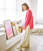 ランダムリブニット　プルオーバー