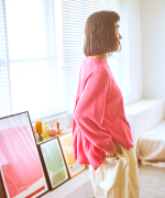 ランダムリブニット　プルオーバー