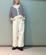 ランダムリブニットボーダー　カーディガン