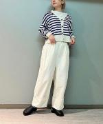 ランダムリブニットボーダー　カーディガン