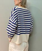 ランダムリブニットボーダー　カーディガン