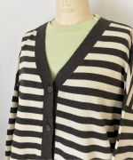 ランダムリブニットボーダー　カーディガン