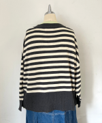 ランダムリブニットボーダー　カーディガン