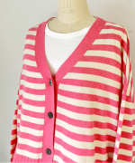 ランダムリブニットボーダー　カーディガン