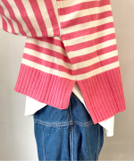 ランダムリブニットボーダー　カーディガン