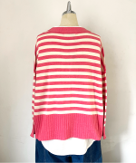 ランダムリブニットボーダー　カーディガン