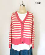 ランダムリブニットボーダー　カーディガン