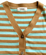 ランダムリブニットボーダー　カーディガン