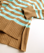 ランダムリブニットボーダー　カーディガン