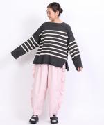 ランダムリブニットボーダー　プルオーバー