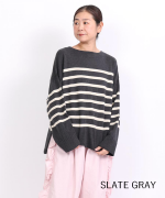 ランダムリブニットボーダー　プルオーバー