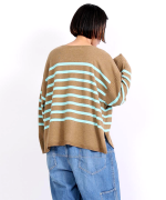 ランダムリブニットボーダー　プルオーバー