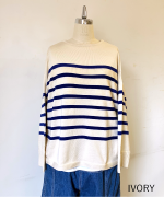 ランダムリブニットボーダー　プルオーバー