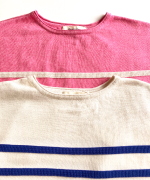 ランダムリブニットボーダー　プルオーバー