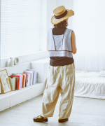 ペーパーコットンリネン　2wayビスチェ