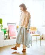 ペーパーコットンリネン　ベスト