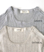 ランダムリブニット　Uネック