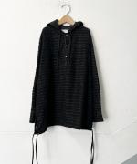 カットジャガードフード付シャツ