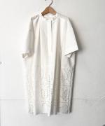 50ブロード液アン刺繍 スタンドカラーブラウス