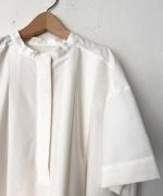 50ブロード液アン刺繍 スタンドカラーブラウス