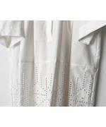 50ブロード液アン刺繍 スタンドカラーブラウス