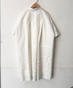 50ブロード液アン刺繍 スタンドカラーブラウス