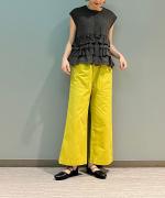 コットンリネンワッシャー フレンチスリーブブラウス