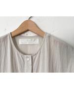 コットンリネンワッシャー フレンチスリーブブラウス