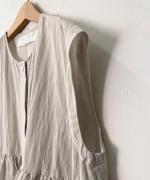 コットンリネンワッシャー フレンチスリーブブラウス