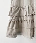 コットンリネンワッシャー フレンチスリーブブラウス