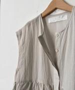 コットンリネンワッシャー フレンチスリーブブラウス