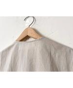 コットンリネンワッシャー フレンチスリーブブラウス