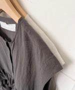 コットンリネンワッシャー フレンチスリーブブラウス
