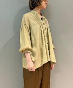 レーヨン/コットンジャガード スタンドカラーシャツ