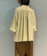 レーヨン/コットンジャガード スタンドカラーシャツ