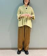 レーヨン/コットンジャガード スタンドカラーシャツ